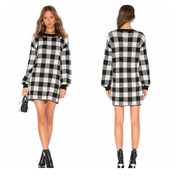 LPA Floyd Buffalo Check Sweater Dress S - Picture 7 of 7